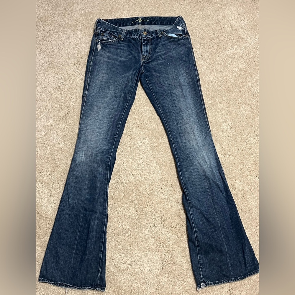 7 For All Mankind Dark Blue Flare Jeans